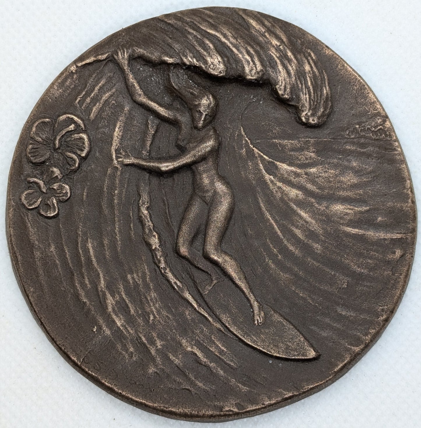Surf Award Medallion "Dropping in at sunset beach" Bumper Sticker