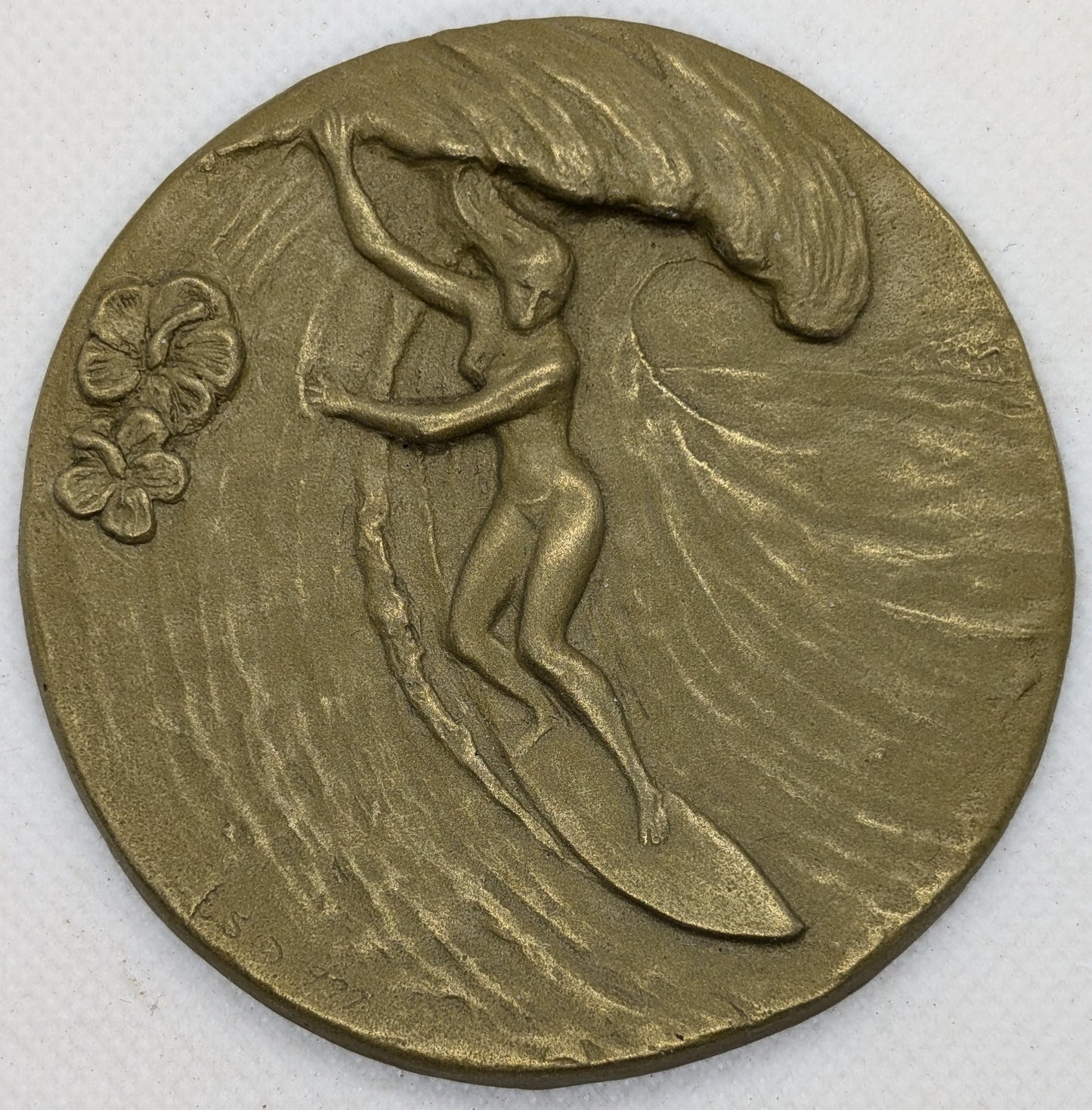 Surf Award Medallion "Dropping in at sunset beach" Bumper Sticker